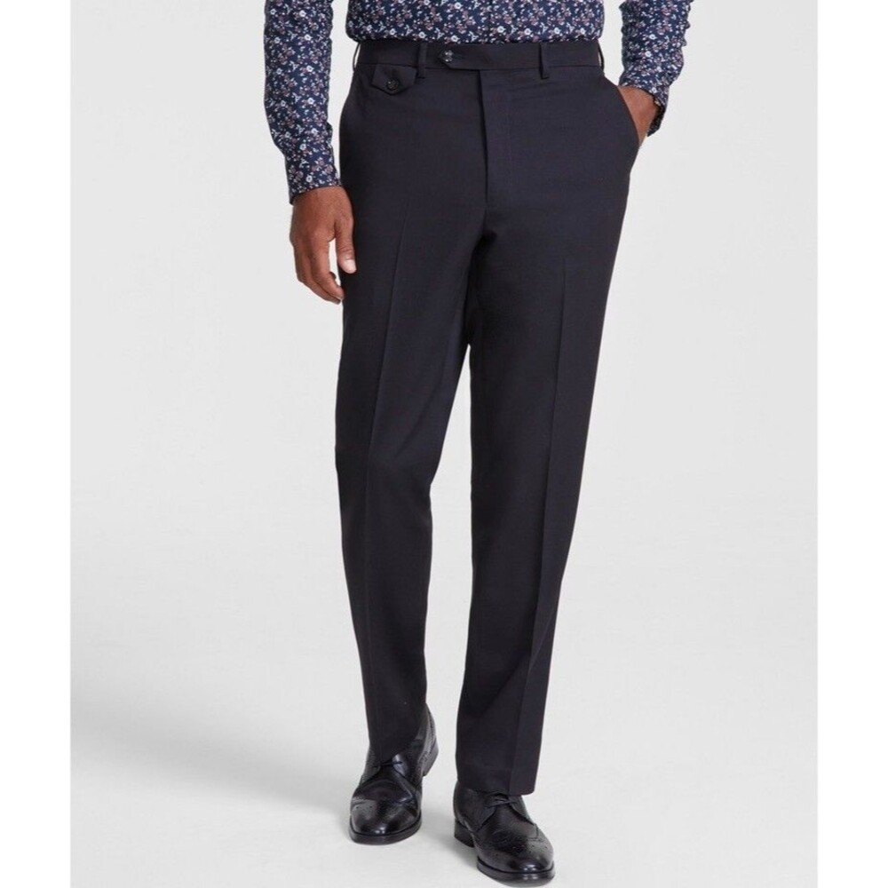 $135 NEW TAYION BY MONTEE HOLLAND Mens 46x32 Black Trousers/Dress Pants/Slacks